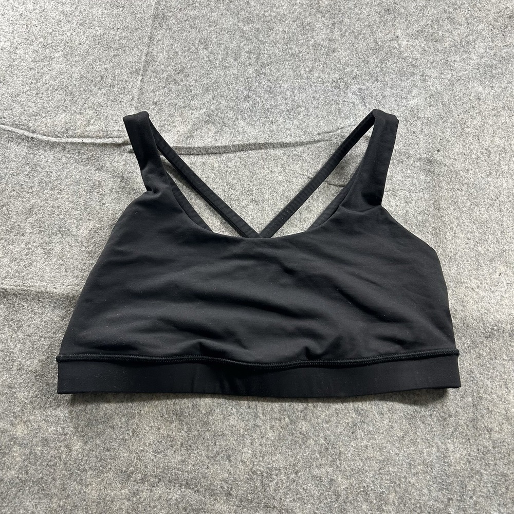 Lululemon Energy Bra Black Size 8 Medium B/D Sports Bra Strappy Back